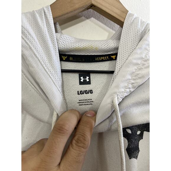 Under Armour Project Rock Hoodie L Bull Snake Street Skater Terry Gym Workout - Picture 12 of 16